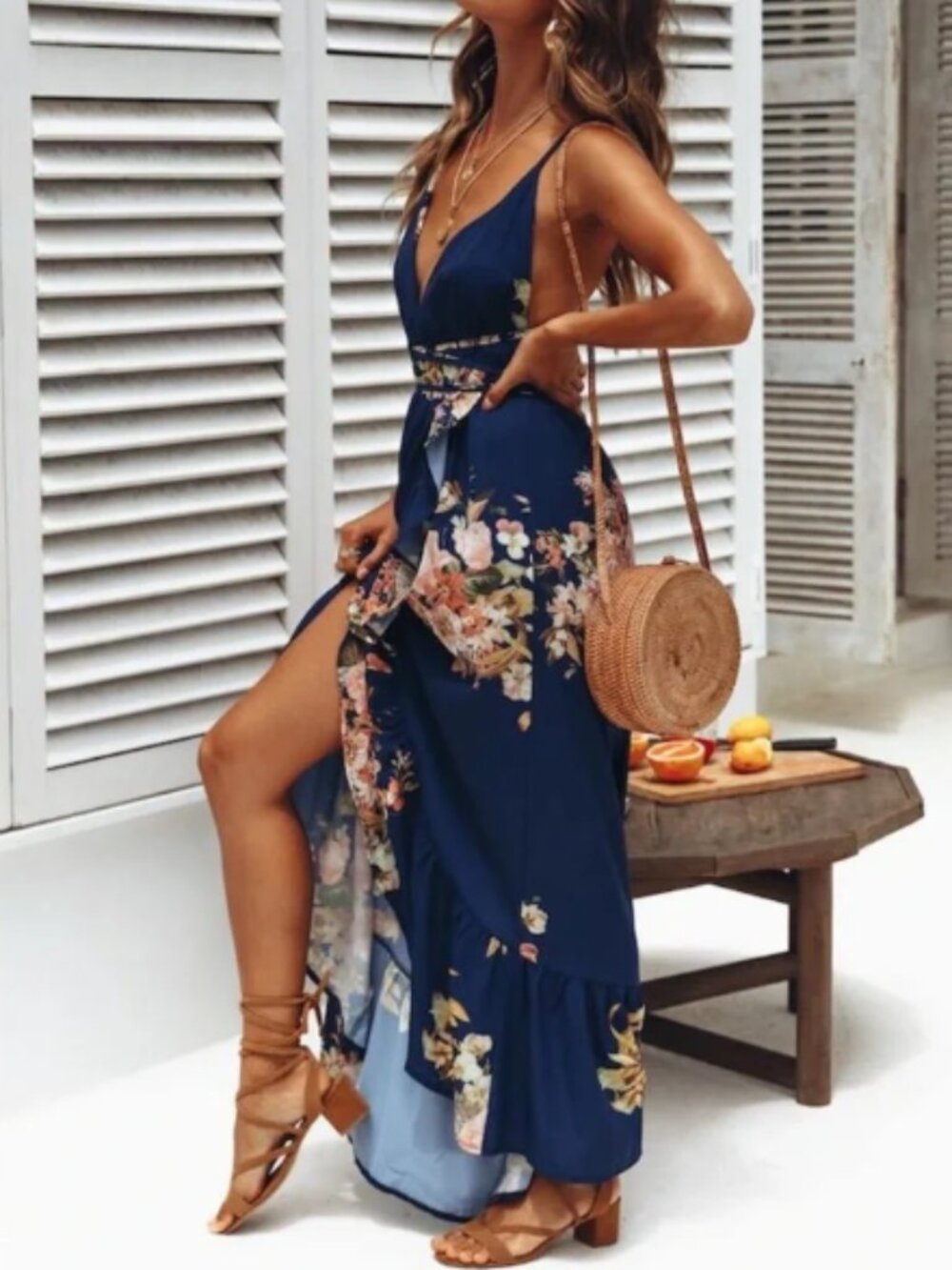 NWT Hello Molly Seattle Love halter wrap maxi floral dress 4 - Picture 3 of 14